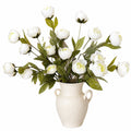 Ramo de Peonías Artificiales Blancas para Decoración de Interiores