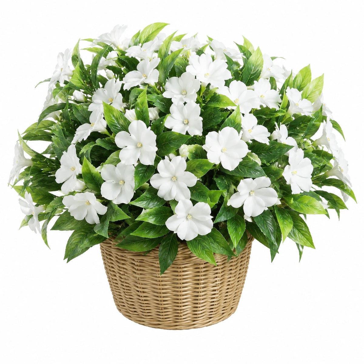Planta Artificial en Maceta con Flores Blancas Decorativas