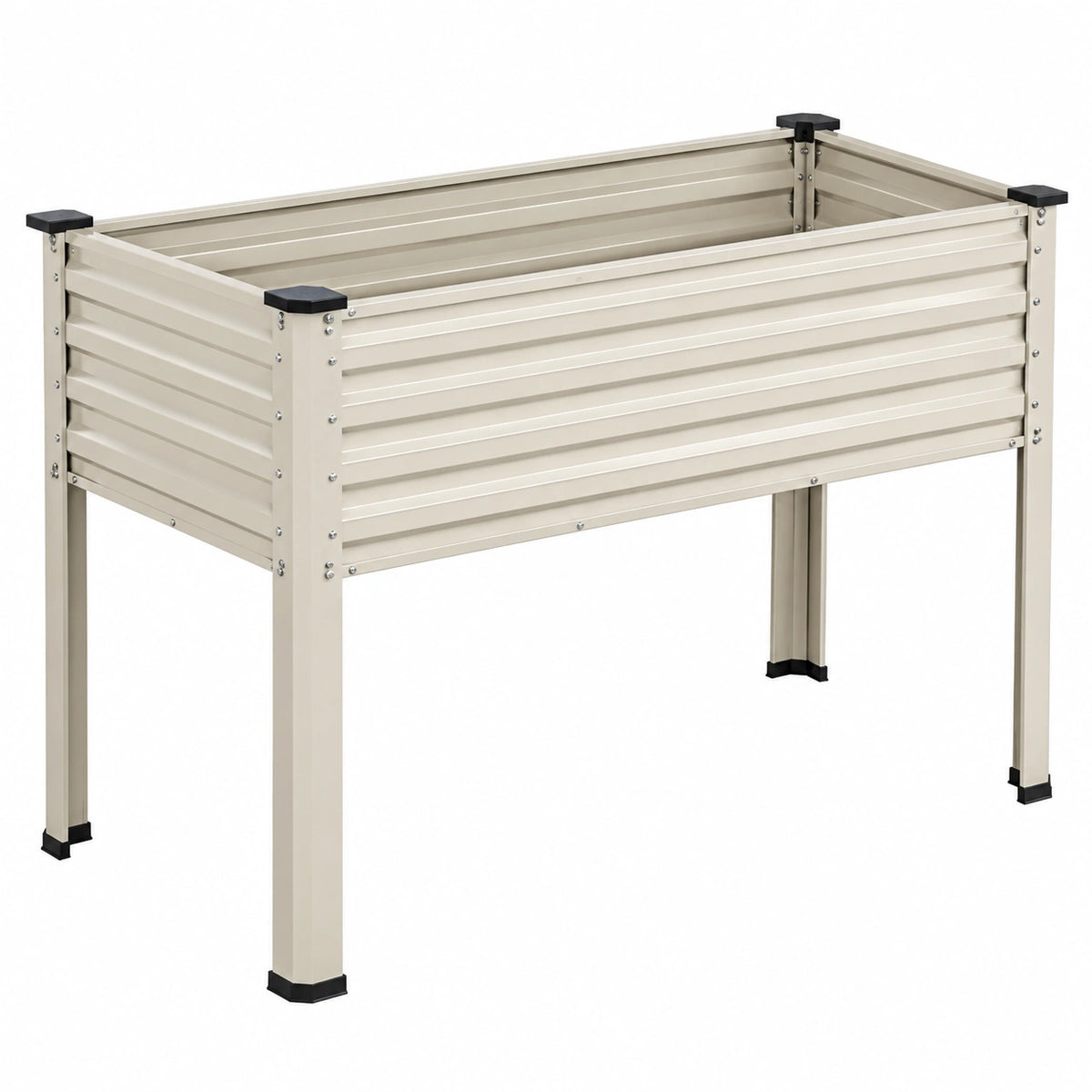 Cama de Cultivo Elevada de Metal para Jardín Beige 80x40x80 cm