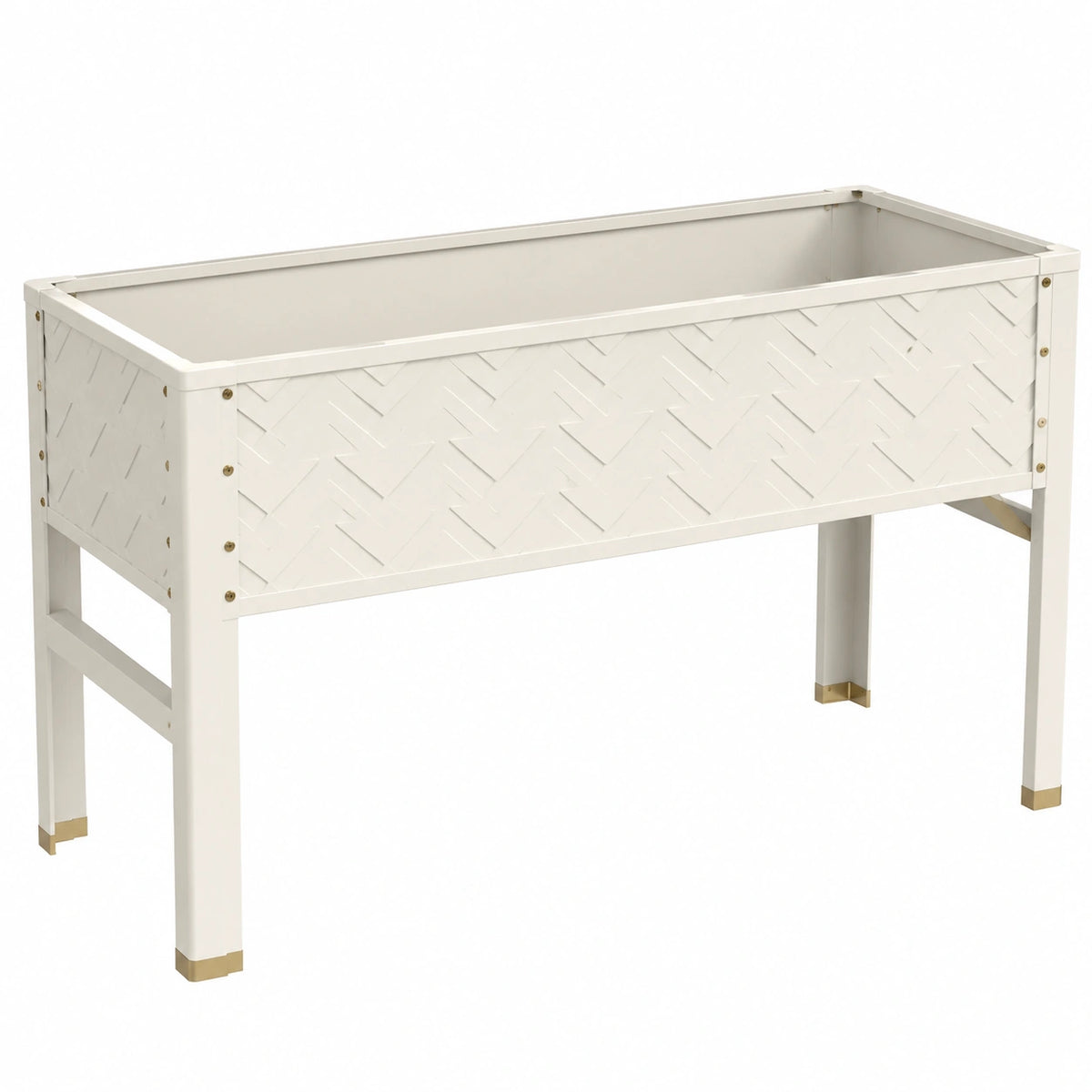 Jardinera Metálica Elevada Blanca 80x30x70cm