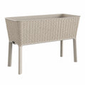 Macetero Elevado Rectangular Beige para Exterior e Interior
