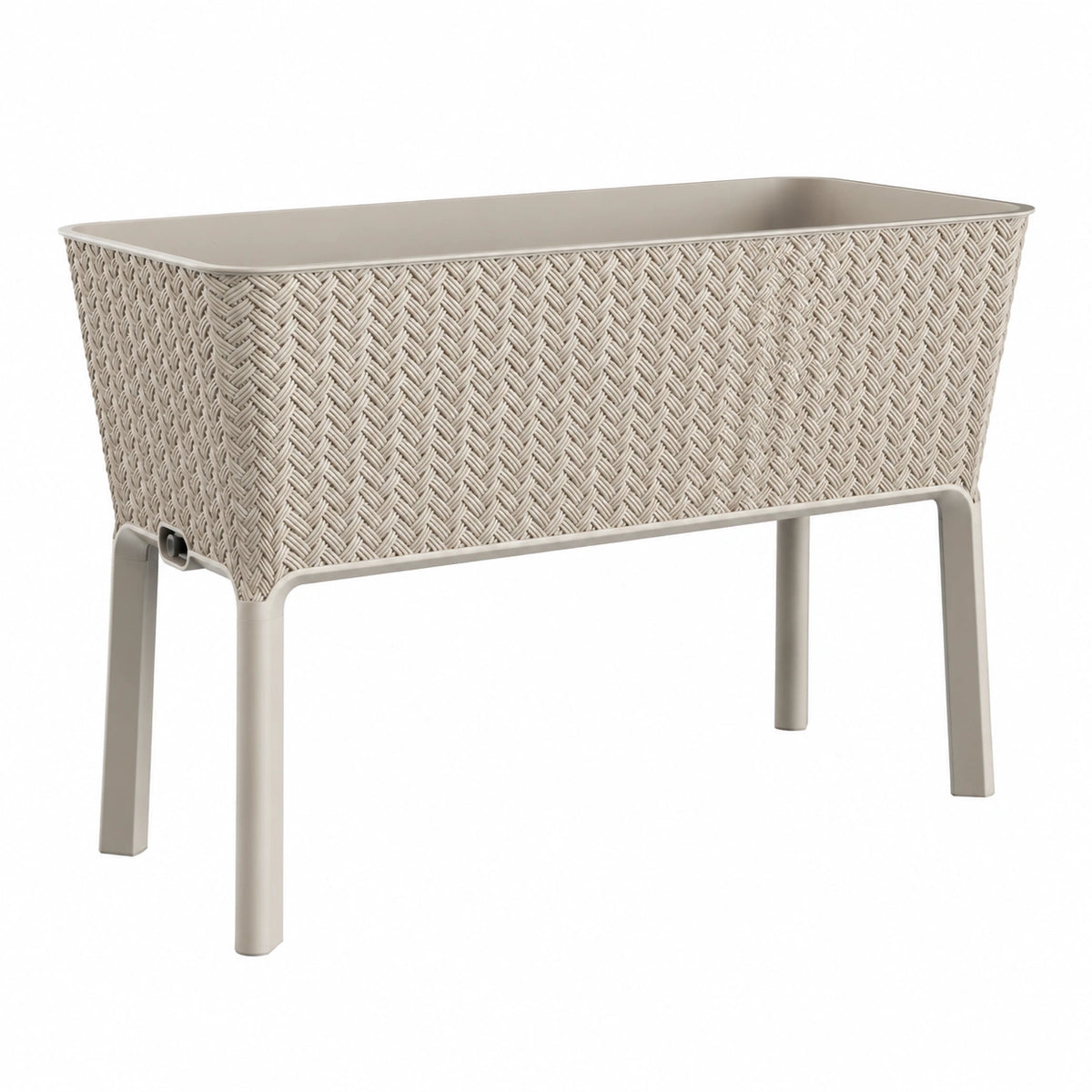 Macetero Elevado Rectangular Beige para Exterior e Interior