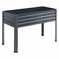 Mesa de Cultivo Elevada de Metal para Jardín en Color Gris
