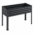 Cama de Cultivo Elevada de Jardín 80x30x70 cm Negra
