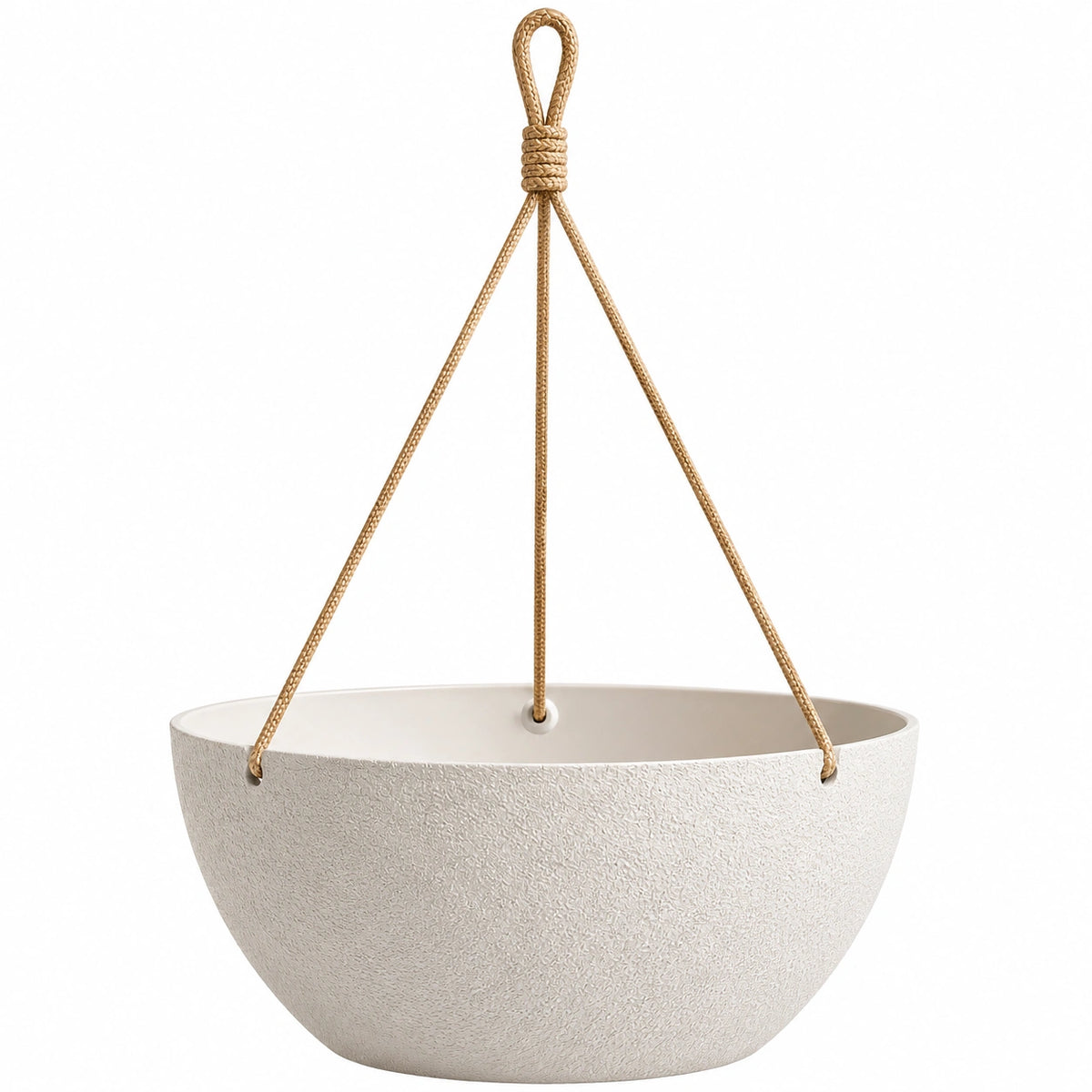 Macetero Colgante Redondo Blanco 20x10 cm