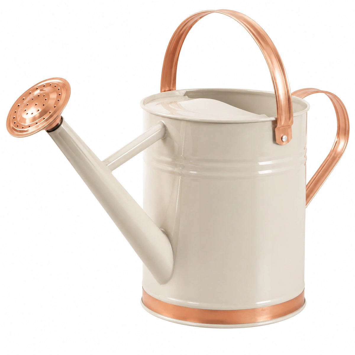 Regadera Metálica de Jardín 5L Blanco y Cobre